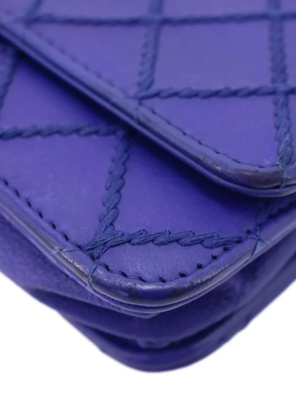 Chanel Fancy CC Quilted Calfskin Leather Wallet On Chain Bag Royal Blue